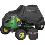 Tough Cover Lawn Tractor Cover, Heavy-Duty 600D Marine Grade Fabric. Universal Fit Lawn Mower and Riding Mower Cover, Covers Against Water, UV, Dust, Dirt, Wind for Outdoor Lawn Mower Storage (Black)