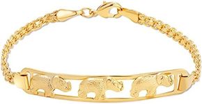 Barzel 18K Gold Plated Elephant Bracelet for Women (Gold)