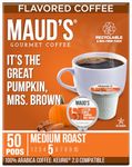 Maud's Pumpkin Spice Flavored Coffee Pods, 50 ct | 100% Arabica Medium Roast Coffee |Solar Energy Produced Recyclable Single Serve Coffee Pods Compatible with Keurig K-Cup Brewers