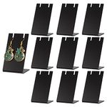 PH PandaHall 10pcs Acrylic Earring Holder, Black Earring Display Stands L-Shape Ear Organizer Dangling Earring Stands for Earring Necklace Jewelry Shows Retail Photography Props, 1.7x1.4x3 inch