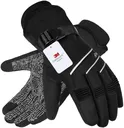 MOREOK Waterproof & Windproof -30°F Winter Gloves for Men/Women, 3M Thinsulate Thermal Gloves Touch Screen Warm Gloves for Skiing,Cycling,Motorcycle,Running-Black-L