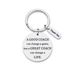 Coach Keychain Gifts For Coaches Men Women Basketball Cheerleading Thank You Appreciation Retirement Gifts Key Chain Gymnastics Swim Volleyball a Great Coach Can Change a Life Key Tag Pendant Gifts