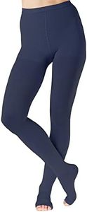 Plus Size Compression Tights for Women 20-30mmHg with Open Toe - Womens Graduated Compression Hose for Swelling, Sclerotherapy, Pregnancy Circulation - Navy, 5X-Large - A214NV8