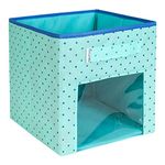 PrettyKrafts Set of 1 Foldable Storage Box Cube Home Organizer | Cloth Organiser |Closet Shelves Home Storage | Office Files Container Storage Bins with Clear Window & Handles, Blue