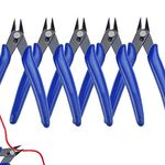 PERFETSELL 5 PCS Mini Wire Cutter Electrical Wire Cable Cutter Craft Precision Cutter Pliers Small Flush Wire Cutter Strippers Diagonal Side Wire Snippers with Soft Grip for Coil Making Jewelry DIY