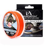 Maxcatch Braided Fly Line Backing for Fly Fishing 20/30lb 100yards (White, Yellow, Orange, Pink, Purple, Green,Black&White, Black&Yellow) (Orange, 20lb,100 Yards)