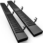 Running Boards Compatible with 2015-2025 Ford F-150 SuperCrew Cab & 2017-2024 Ford F-250 F-350 Super Duty Crew Cab, 6 inches Black Textured Aluminum Side Steps Nerf Bars, f150 Running Boards