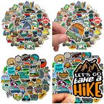 100 PCS Stickers, Outdoor Adventure Stickers, Travel, Hiking, Camping Theme Stickers, Waterproof Vinyl Stickers for Laptop, Water Bottle, Luggage, Phone, Pad, Helmet, Guitar, Sticker Decals for Kids,