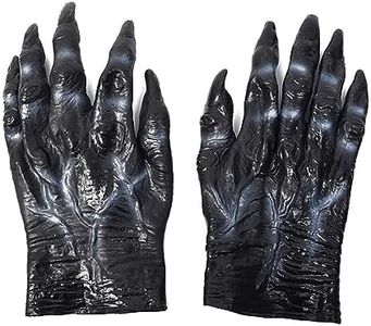 Halloween Gloves Monster Latex Gloves Full Finger Wolf Gloves Horror Costume Accessories Cosplay Party Gloves Women Men Decorative Werewolf Fancy Dress Accessories for Halloween Carnival Fancy Dress,