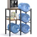 Bikoney 5 Gallon Water Bottle Holder, Water Dispenser Stand with 2-Tier Storage Shelves, 5 Gal Water Jug Holder Storage Rack with Water Dispenser Stand for Home/Office/Garage Organizer