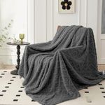 DAWNTREES Soft Flannel Blanket 150x200cm, Light Plush Comfortable Texture, Suitable for Sofa Travel Camping Four Seasons Plush Blanket Dark Gray