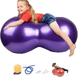 SUYSANP Peanut Shaped Balance Yoga Ball,Gym Rehab Diet Fitness Beginner Kids Adults Yoga Training (0.5 * 1M, Purple)