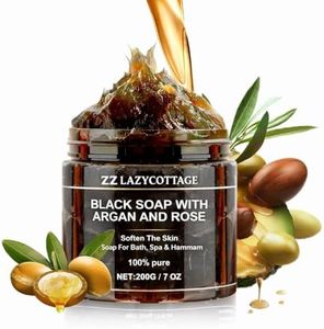 Natural Organic Black Soap for Body & Face Care – Authentic Hammam Enriched with Argan Oil & Botanical Extracts, Ideal for Body Scrub,Spa & Hammam Rituals, Deep Cleansing Exfoliating Soap to Remove Dead Skin Cells