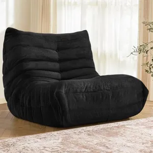 Cansunna Bean Bag Chair Big Beanbag Chair for Adults Fireside Bean Bag Lounger Memory Foam Chair for Home, Apartment or Gaming Venue (BLACKPLUSH)