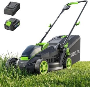 STEELITE Electric Lawn Mower 13 Inch 20V, Cordless Lawn Mower with 5-Position Cutting Height Adjustment, Battery Powered Lawn Mower for Small Yard, Graden and Farm, 4.0Ah Battery and Charger Included