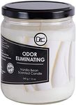 Vanilla Bean Odor Eliminating Highly Fragranced Candle - Eliminates 95% of Pet, Smoke, Food, and Other Smells Quickly - Up to 80 Hour Burn time - 12 Ounce Premium Soy Blend