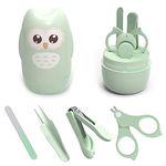 Baby Nail Kit, Baby Nail Clipper, Tweezers, Nail File, Scissors, 4-in-1 Baby Nail Care Set with Mini Cute Owl Shape Case, Safe Baby Manicure Kit and Pedicure kit for Newborn, Infant, Toddler, Kids