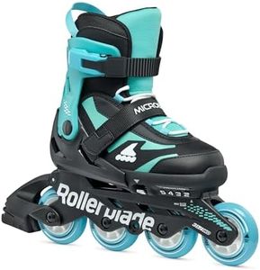 Rollerblade Microblade Children's Unisex Urban Inline Skates, Black/Light Blue, 33-36.5