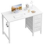 Lufeiya Small White Desk with Drawe