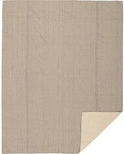 VHC Brands Sawyer Mill Ticking Stripe Quilt, Twin 68x86, Charcoal Grey