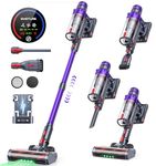 SMOTURE Cordless Vacuum Cleaner, 550W 45KPA Self-Standing Stick Vacuum Cleaner with Automatically Adjust Suction, Max 60mins Runtime, Anti-Tangle Vacuum Cleaner for Home/Pet Hair/Carpet/Hard Floor