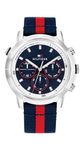 Tommy Hilfiger Mens Casual Watch - Multifunction Nylon Wristwatch - Water Resistant up to 5 ATM/50 Meters - Premium Fashion Timepiece for All Occasions - 46mm, Navy, Casual