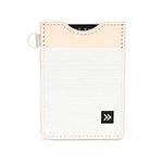 Thread Wallets Slim Minimalist Elastic & Leather Vertical Wallet with RFID for Men & Women | Small Credit Card Holder for Front Pocket (Off White)