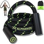 ALPHANIZE Heavy Jump Rope For Fitness 3LB - New 360 Rotating Handles Weighted Jump Rope - Full Body Workout For Men & Women