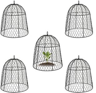 YLSAZL Garden Chicken Wire Cloche, Plant Protector and Cover,Protect Plants and Flowers from Being Eaten by Squirrels, Rabbits, Chickens, and Other Small Animals (5Pcs-Black)