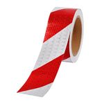 Red White Reflective Tape 2Inch x 33Feet Outdoor Waterproof Reflector Tape Strips for Trailers, Trucks, Auto Signs