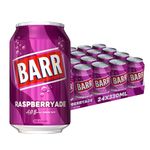 BARR since 1875, 24 Pack Sparkling Raspberryade, Low Sugar Raspberry Flavoured Fizzy Drink "Fizzingly Fun" - 24 x 330 ml Cans