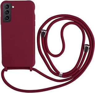 xingting EU Coque Compatible avec Samsung Galaxy S21Plus/S30Plus TPU Étui de,Protection en Silicone Case,Colliers de cellulaire,pour téléphone Portable avec Cordon Lanyard Case-Rouge