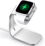 Laxarmer Aluminum Stand for Apple Watch,Desk Charger Holder Cradle Charging Dock Nightstand Station Accessories,for iWatch Series SE Ultra/Series 8/7/6/5/4/3/2/1-Silver（Charger Not Included