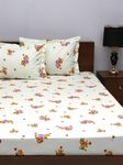 Bombay Dyeing King Size Bedsheet - 180 Thread Count Digital Print Cotton 274cmx274cm Super Soft Bedding Set Bed Linen with 2 Pillow Covers - 7001 (King, Orange)