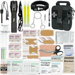 RHINO RESCUE Survival First Aid Kit, Emergency Kit Molle Pouch IFAK Medical Kit for Vehicles Car Camping Backpacking Hiking Hunting Black