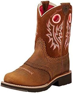 Ariat Fatbaby Cowgirl Western Boot - Kids’ Leather Country Boots, Powder Brown/Western Brown, 8.5 Toddler