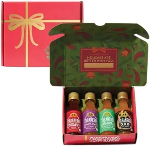 Mini Hot Sauce Gift Set by Tabañero, Holiday Gift Box with Sriracha Honey, Sweet and Spicy, Key Lime and XXX Flavors, 4-Pack, 1.7oz Hot Sauce Bottles, All Natural, Gluten Free, Low Sodium, Vegan, Kosher, Made in the USA