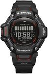 Casio Men's G-Shock Move GBD-H2000 Series, Multisport (Run, Bike, Swim, Gym Workout), GPS + Heart Rate Watch, Quartz Solar Assisted Watch, Black/Red, GBD-H2000-1ACR