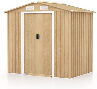 COSTWAY Abri de Jardin 2.3㎡ en Acier Galvanisé Anti-UV, 196 x 142 x 186 cm, Cabane de Jardin Exterieur 3.7m³ avec Porte Coulissante, Rampe, 4 Trous d’Aération, 2 Gants Inclus