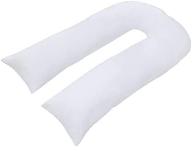 ARLINENS 9ft Long U Shaped Full Body Cuddly Comfort Pregnancy Support Pillow for side sleeping Maternity Back & Arthritis Support Pillow with free Pillow Case (White)