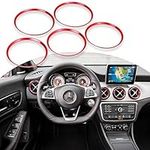 x xotic tech Red Ring Cover Trims Air Vent Outlet for Mercedes Benz CLA GLA Class 2013-18