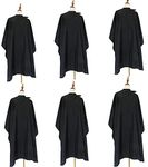 Salon Barber Hairdressing Capes with Snaps Hair Cutting Cape Hair Stylist for Women Men Adults Kids Black Waterproof (6PCS)