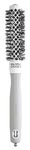Olivia Garden Expert Blowout Shine – White & Grey - 20 - Ceramic Coated Round Brush for Smooth Blowout, Frizz-Free Hair & Radiant Shine