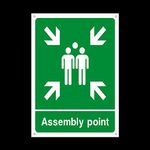 Fire Assembly Muster Point Plastic Sign with 4 Pre-Drilled Holes - Fire/Emergency/Exit/Alarm/Push/Extinguisher/Assembly (EE58)