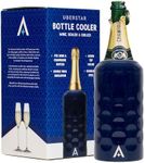 UBERSTAR Stainless Steel Double Wall Insulated Wine and Champagne Bottle Cooler with Lid (Blue)