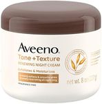 Aveeno Tone + Texture Renewing Body Night Cream With Prebiotic Oat, Gently Exfoliates & Moisturizes Sensitive Skin, Instantly Softens & Smooths & Intensely Nourishes, Fragrance-Free, 8 oz