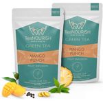 TeaNOURISH Mango Punch Green Tea | Darjeeling Loose Tea | Delicious Fruit Infusion | Real Mango | 100% NATURAL INGREDIENTS | Brew Hot or Iced Tea - 100 g (Pack of 2)