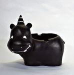 Inara Creation Hippo Cigarette Ashtray Smoking for Home, Office and Bar (Black)