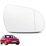 AUTOXBERT Wing Mirror Glass Right Side Convex Fit For Audi A4 2010 2011 2012 2013 2014 2015 Driver Side STICK-ON With Blind Spot