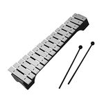 summina 15-Note Xylophone Glockenspiel Wooden Base Aluminum Bars with Mallets Percussion Musical Instrument Gift with Carrying Bag